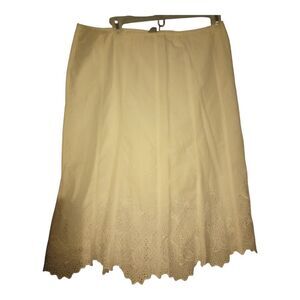Ny collection white A line skirt with scalloped lace hem